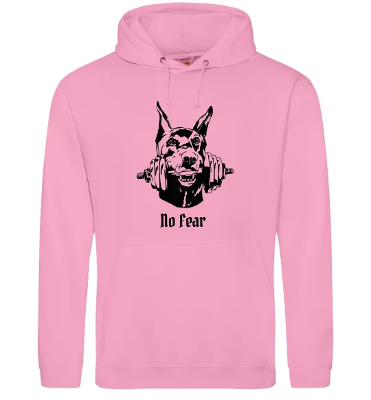 Чоловіча толстовка (худі) No fear doberman Рожевий фото