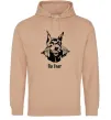 Женская толстовка (худи) No fear doberman Песочный фото