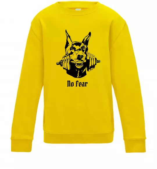 Дитячий світшот No fear doberman Сонячно жовтий фото
