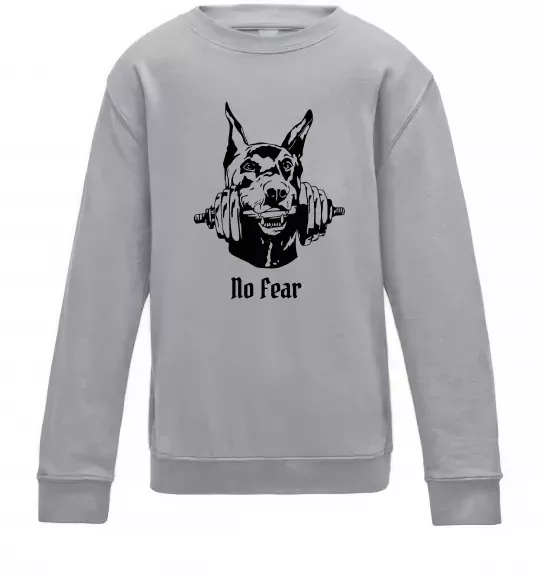 Дитячий світшот No fear doberman Сірий меланж фото