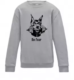 Детский Свитшот No fear doberman Серый меланж фото