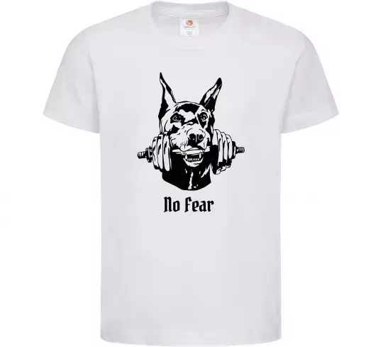 Дитяча футболка No fear doberman Білий фото