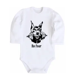 Дитячий бодік No fear doberman Білий фото