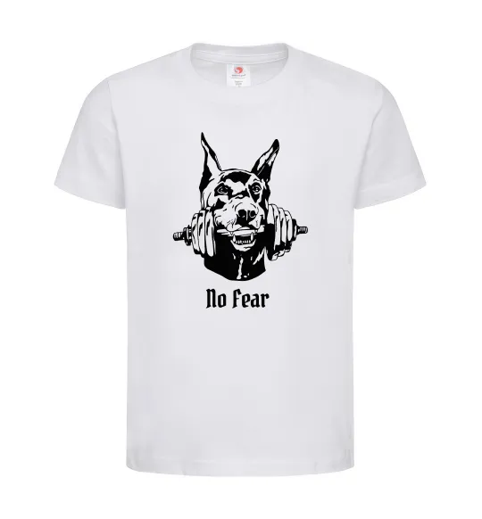 Дитяча футболка No fear doberman Білий фото
