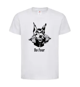 Детская футболка No fear doberman Белый фото