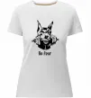Жіноча преміум футболка No fear doberman Білий фото
