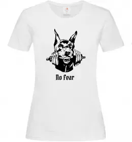 Жіноча футболка No fear doberman Білий фото