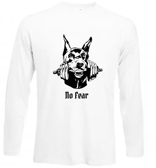 Лонгслів No fear doberman Білий фото