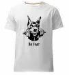 Мужская премиум футболка No fear doberman Белый фото