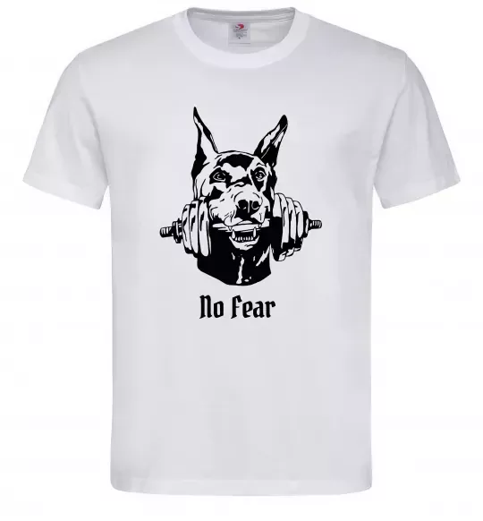Чоловіча футболка No fear doberman Білий фото