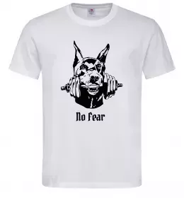 Мужская футболка No fear doberman Белый фото