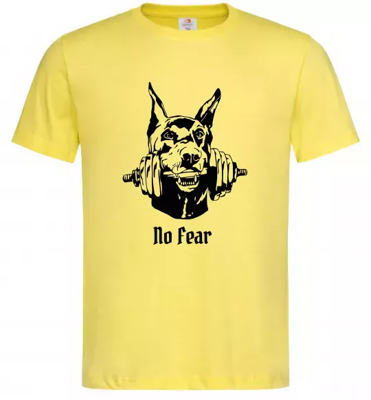Чоловіча футболка No fear doberman Лимонний фото