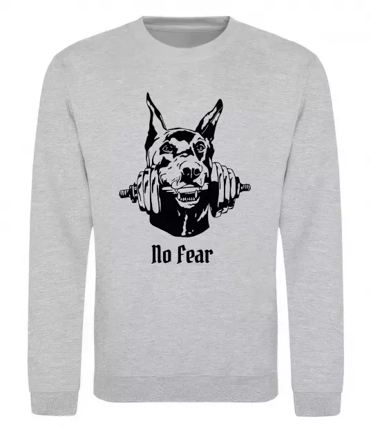 Світшот No fear doberman Сірий меланж фото