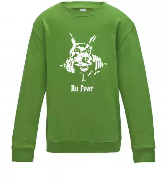 Дитячий світшот No fear doberman Лаймовий фото