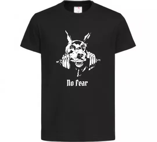 Дитяча футболка No fear doberman Чорний фото