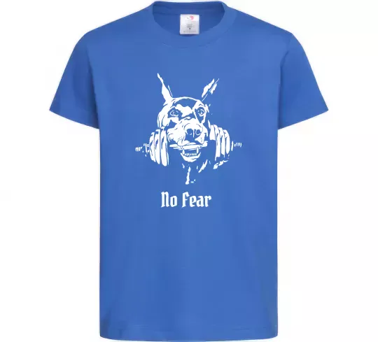 Дитяча футболка No fear doberman Яскраво-синій фото