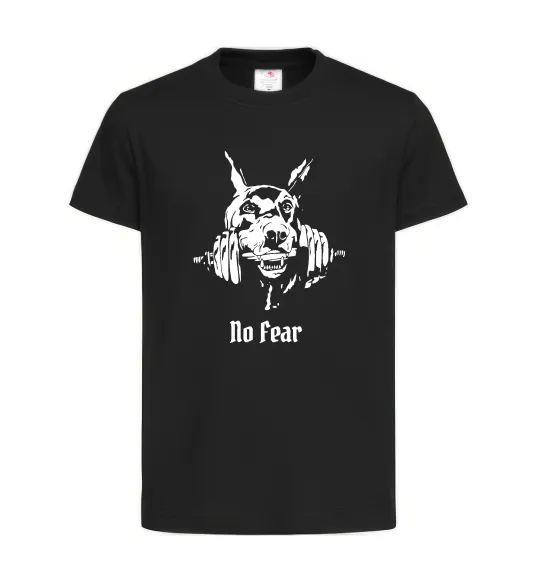 Дитяча футболка No fear doberman Чорний фото