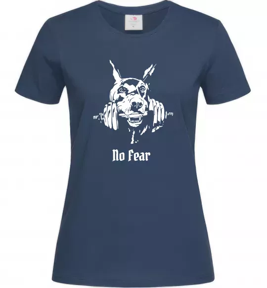 Жіноча футболка No fear doberman Темно-синій фото