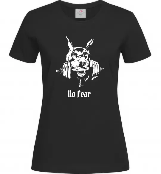 Жіноча футболка No fear doberman Чорний фото