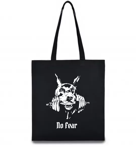 Еко-сумка No fear doberman Чорний фото