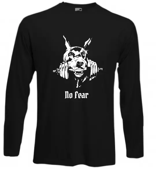 Лонгслів No fear doberman Чорний фото