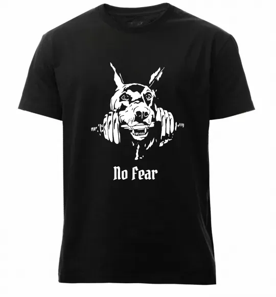 Мужская премиум футболка No fear doberman Черный фото