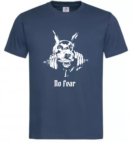 Чоловіча футболка No fear doberman Темно-синій фото