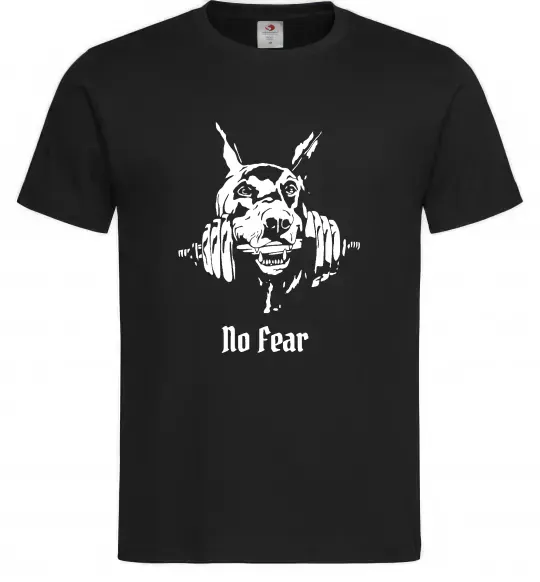Чоловіча футболка No fear doberman Чорний фото