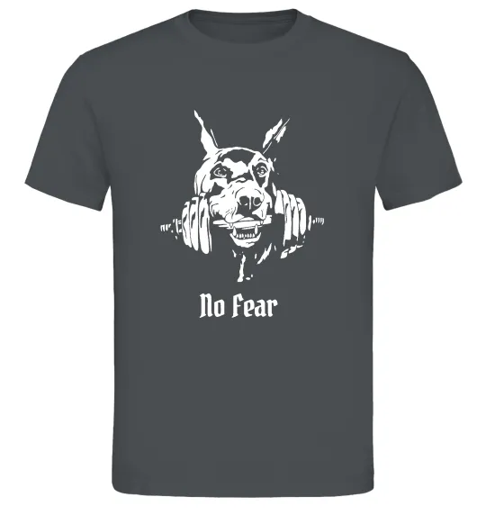 Чоловіча футболка No fear doberman Графіт фото