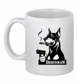 Чашка керамічна Doberman with gun