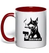 Чашка с цветной ручкой Doberman with gun Красный Чашка с цветной ручкой Doberman with gun Красный фото