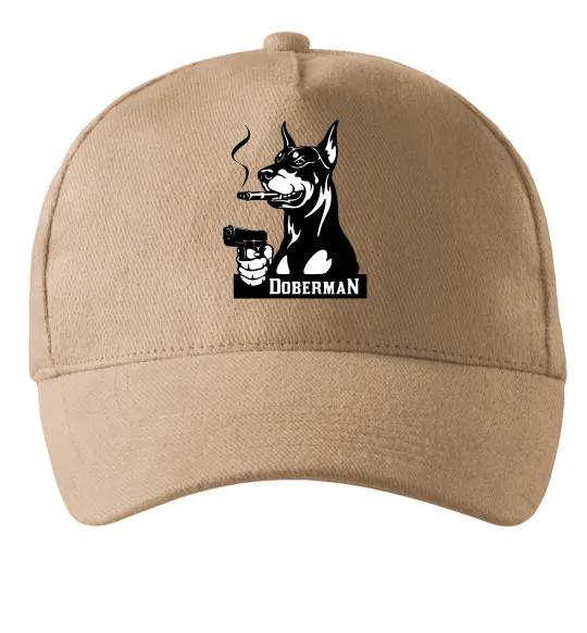 Кепка Doberman with gun Песочный фото