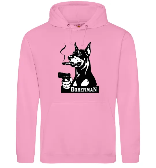 Жіноча толстовка (худі) Doberman with gun Рожевий фото