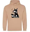 Женская толстовка (худи) Doberman with gun Песочный фото