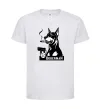 Дитяча футболка Doberman with gun Білий фото