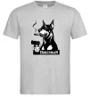 Чоловіча футболка Doberman with gun Сірий фото
