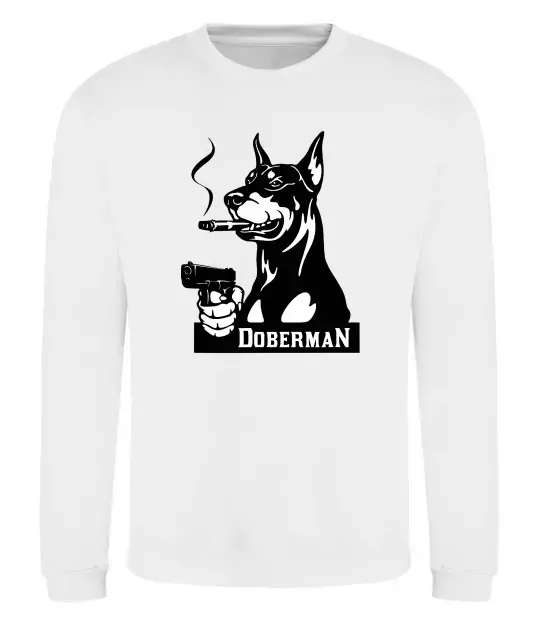 Свитшот Doberman with gun Белый фото