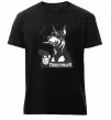 Мужская премиум футболка Doberman with gun Черный фото