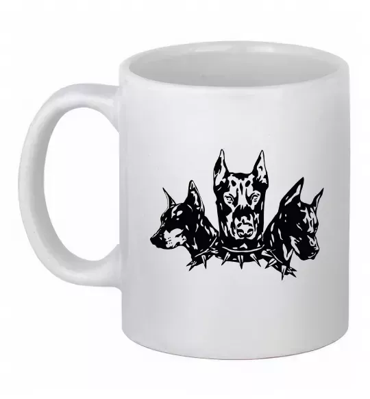Чашка керамічна Doberman trio Білий фото