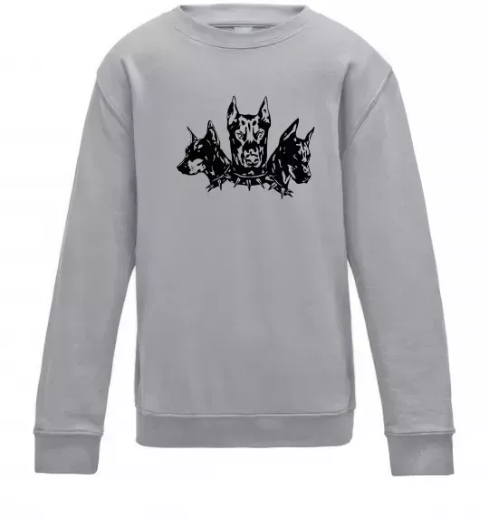 Детский Свитшот Doberman trio Серый меланж фото