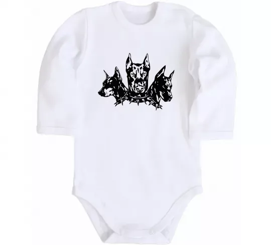 Детский боди Doberman trio Белый фото