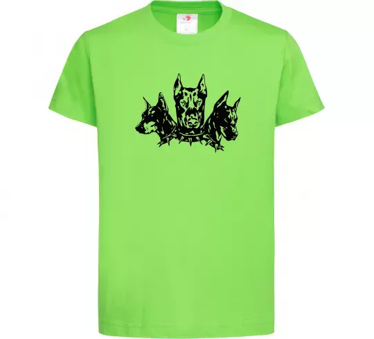 Детская футболка Doberman trio Лаймовый фото