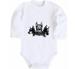 Дитячий бодік Doberman standing Білий фото