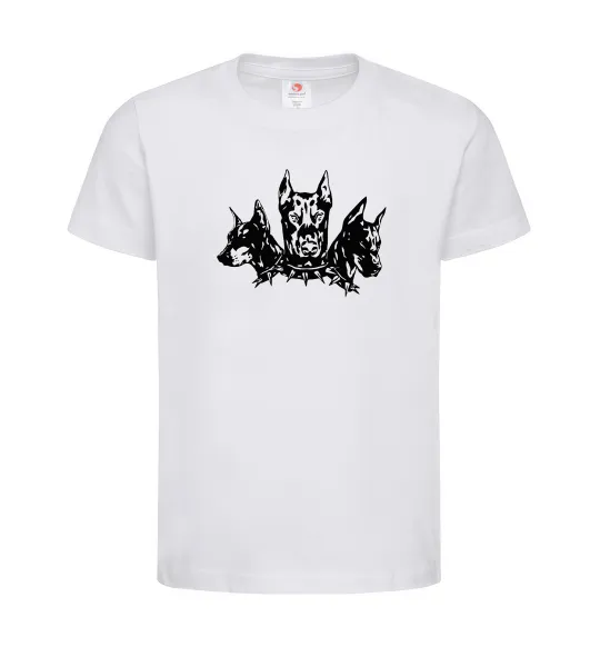 Детская футболка Doberman trio Белый фото