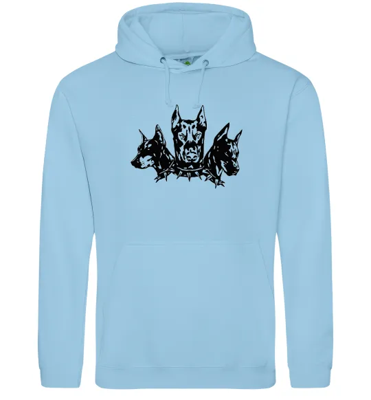 Чоловіча толстовка (худі) Doberman trio Блакитний фото