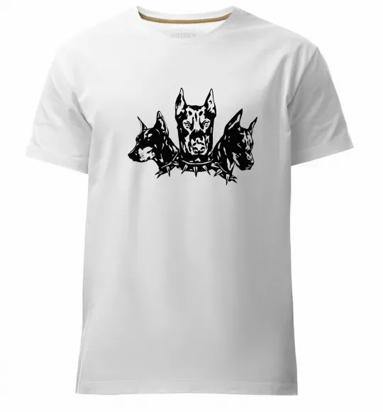 Чоловіча преміум футболка Doberman trio Білий фото