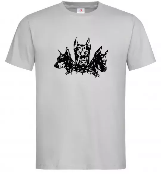 Чоловіча футболка Doberman trio Сірий фото