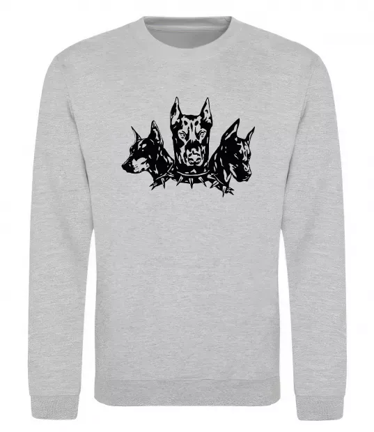 Свитшот Doberman trio Серый меланж фото