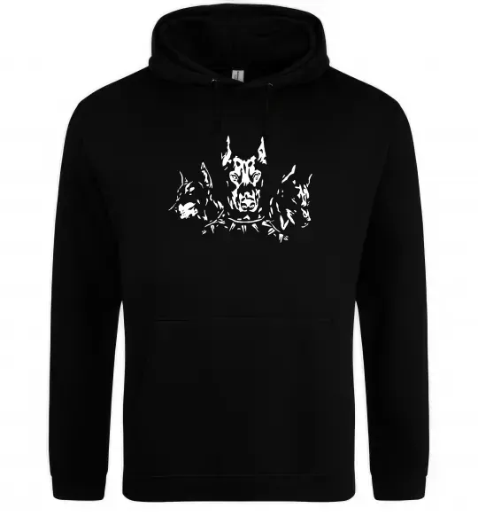 Мужская толстовка (худи) Doberman trio Черный фото