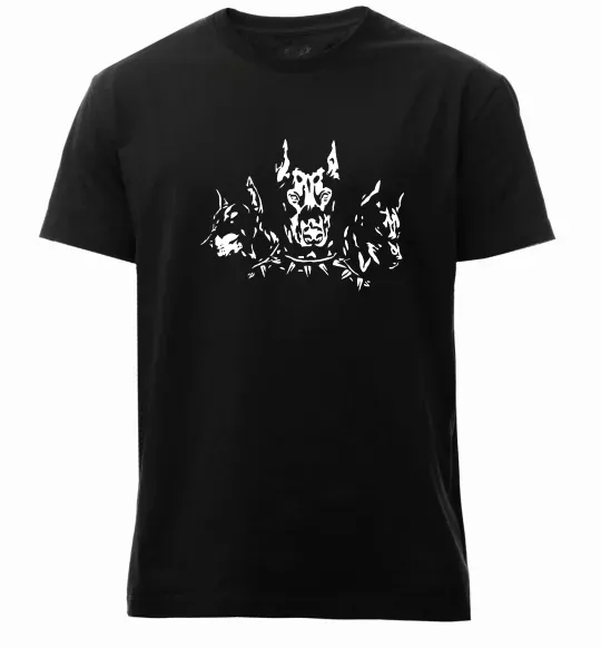 Чоловіча преміум футболка Doberman trio Чорний фото